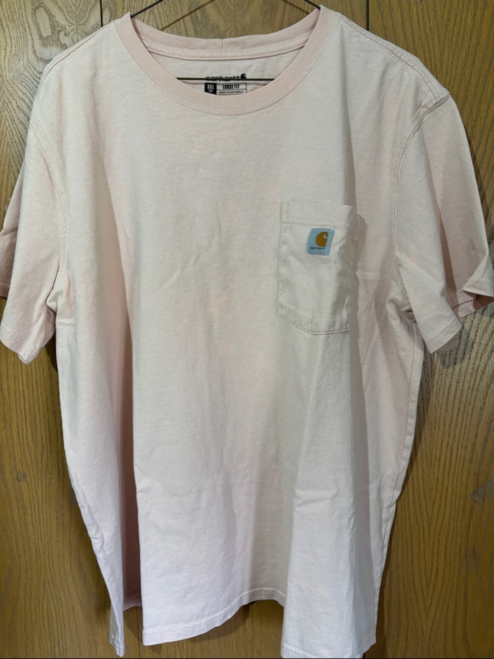 Carhartt Short-Sleeve Pocket T-Shirt in Pale Pink loose fit women’s XXL - Picture 6 of 6